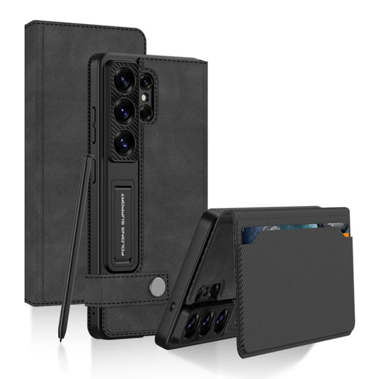 Custodia per telefono in pelle con portafoglio a ribalta GKK, serie Frosted, penna non inclusa, For Samsung Galaxy S26 Ultra 5G, For Samsung Galaxy S25 Ultra 5G