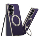 Custodia per telefono in pelle effetto pelle verniciata metallizzata GKK con supporto rotante magnetico, penna non inclusa, For Samsung Galaxy S26 Ultra 5G, For Samsung Galaxy S25 Ultra 5G
