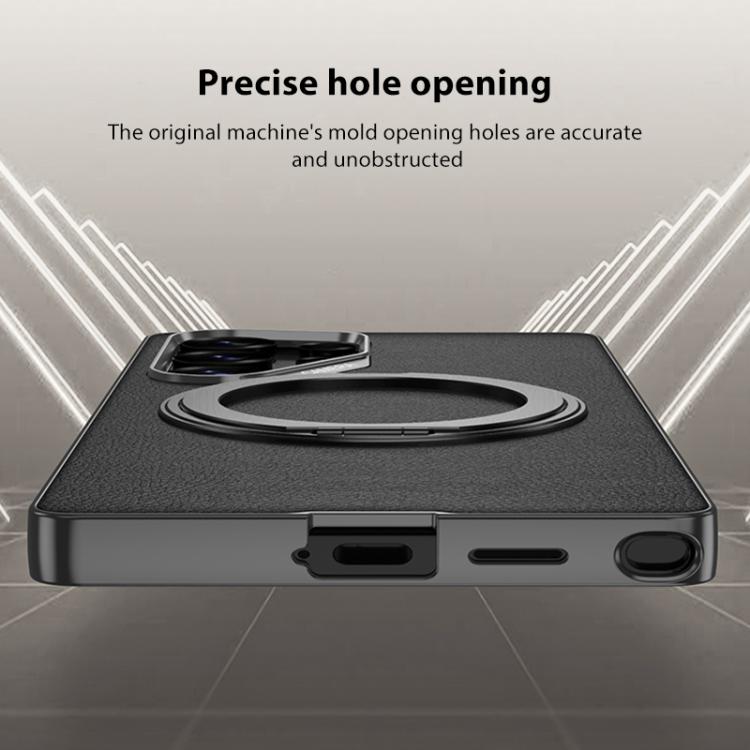 Custodia per telefono in pelle effetto pelle verniciata metallizzata GKK con supporto rotante magnetico, penna non inclusa, For Samsung Galaxy S26 Ultra 5G, For Samsung Galaxy S25 Ultra 5G