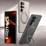 Custodia per telefono in pelle effetto pelle verniciata metallizzata GKK con supporto rotante magnetico, penna non inclusa, For Samsung Galaxy S26 Ultra 5G, For Samsung Galaxy S25 Ultra 5G