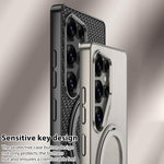 Custodia per telefono in pelle effetto pelle verniciata metallizzata GKK con supporto rotante magnetico, penna non inclusa, For Samsung Galaxy S26 Ultra 5G, For Samsung Galaxy S25 Ultra 5G