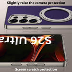 Custodia per telefono in pelle effetto pelle verniciata metallizzata GKK con supporto rotante magnetico, penna non inclusa, For Samsung Galaxy S26 Ultra 5G, For Samsung Galaxy S25 Ultra 5G
