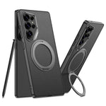 Custodia per telefono in pelle effetto pelle verniciata metallizzata GKK con supporto rotante magnetico, penna non inclusa, For Samsung Galaxy S26 Ultra 5G, For Samsung Galaxy S25 Ultra 5G