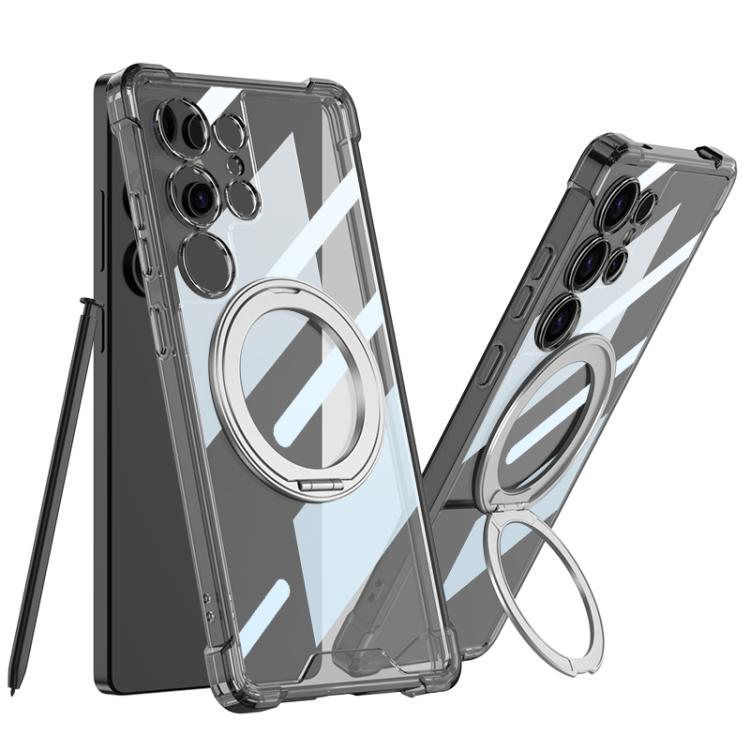 Custodia per telefono cellulare GKK Airbag a copertura totale per PC con supporto girevole, penna non inclusa, For Samsung Galaxy S26 Ultra 5G, For Samsung Galaxy S25 Ultra 5G