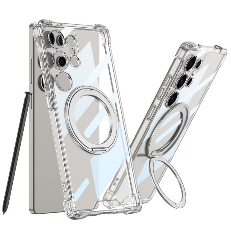 Custodia per telefono cellulare GKK Airbag a copertura totale per PC con supporto girevole, penna non inclusa, For Samsung Galaxy S26 Ultra 5G, For Samsung Galaxy S25 Ultra 5G
