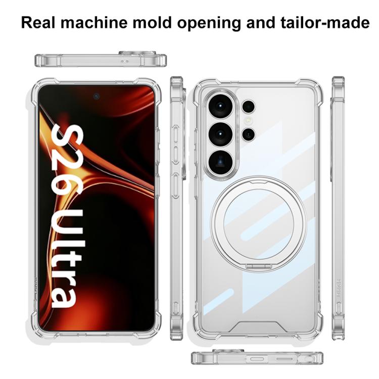 Custodia per telefono cellulare GKK Airbag a copertura totale per PC con supporto girevole, penna non inclusa, For Samsung Galaxy S26 Ultra 5G, For Samsung Galaxy S25 Ultra 5G