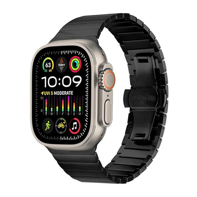 Cinturino per orologio in lega di titanio con chiusura a farfalla e una perlina, For Apple Watch 46mm / 49mm / 45mm / 44mm