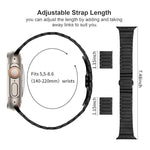 Cinturino per orologio in lega di titanio con chiusura a farfalla e una perlina, For Apple Watch 46mm / 49mm / 45mm / 44mm