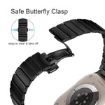 Cinturino per orologio in lega di titanio con chiusura a farfalla e una perlina, For Apple Watch 46mm / 49mm / 45mm / 44mm