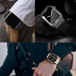 Cinturino per orologio in lega di titanio con chiusura a farfalla e una perlina, For Apple Watch 46mm / 49mm / 45mm / 44mm