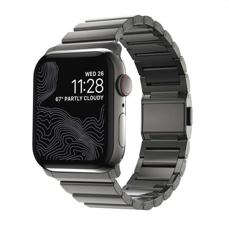 Cinturino per orologio in acciaio inossidabile con chiusura Norman Clasp One-Bead, For Apple Watch 46mm / 49mm / 45mm / 44mm
