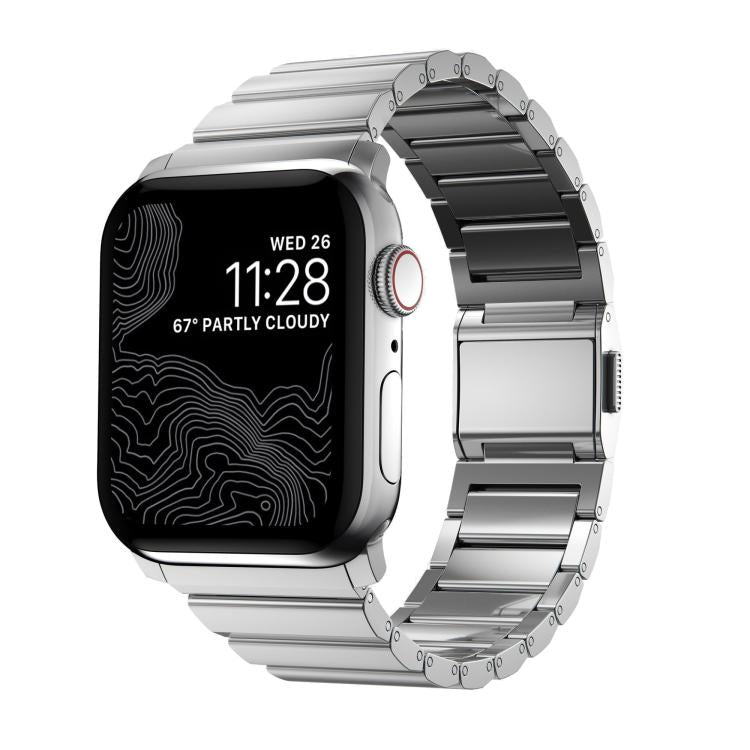 Cinturino per orologio in acciaio inossidabile con chiusura Norman Clasp One-Bead, For Apple Watch 46mm / 49mm / 45mm / 44mm