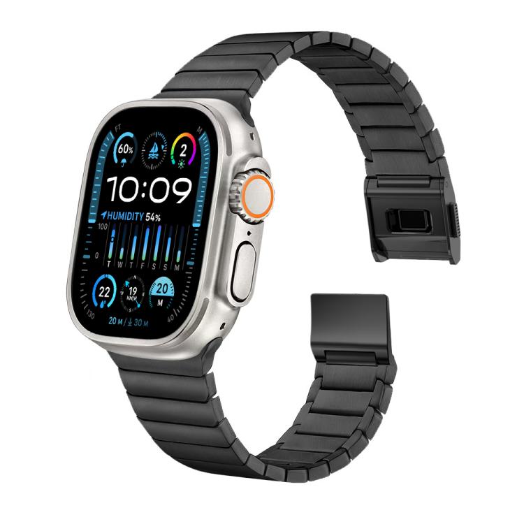Cinturino per orologio in titanio puro con fibbia Norman Bamboo, For Apple Watch 46mm / 49mm / 45mm / 44mm