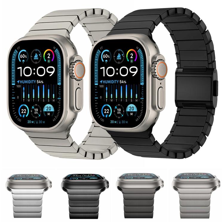 Cinturino per orologio in titanio puro con fibbia Norman Bamboo, For Apple Watch 46mm / 49mm / 45mm / 44mm