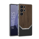 Custodia per telefono con copertura completa in pelle e struttura in legno GKK Plating, For Samsung Galaxy S26 Ultra 5G, For Samsung Galaxy S25 Ultra 5G