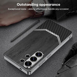 Custodia per telefono con copertura completa in pelle e struttura in legno GKK Plating, For Samsung Galaxy S26 Ultra 5G, For Samsung Galaxy S25 Ultra 5G