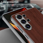 Custodia per telefono con copertura completa in pelle e struttura in legno GKK Plating, For Samsung Galaxy S26 Ultra 5G, For Samsung Galaxy S25 Ultra 5G