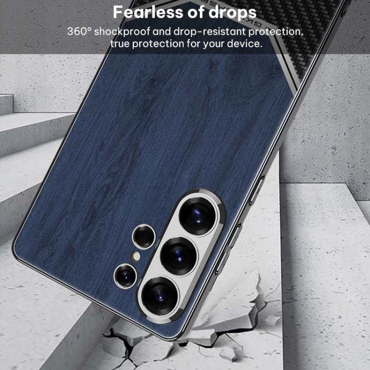 Custodia per telefono con copertura completa in pelle e struttura in legno GKK Plating, For Samsung Galaxy S26 Ultra 5G, For Samsung Galaxy S25 Ultra 5G