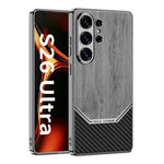 Custodia per telefono con copertura completa in pelle e struttura in legno GKK Plating, For Samsung Galaxy S26 Ultra 5G, For Samsung Galaxy S25 Ultra 5G