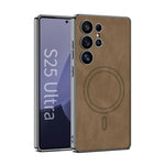 Custodia per telefono con rivestimento in pelle GKK e MagSafe Frosted integrata, For Samsung Galaxy S26 Ultra 5G, For Samsung Galaxy S25 Ultra 5G