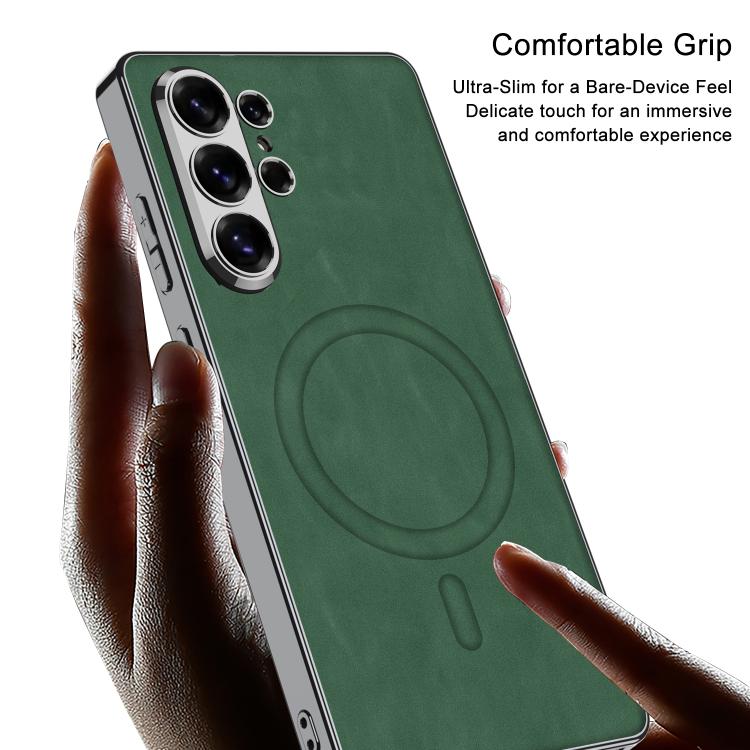 Custodia per telefono con rivestimento in pelle GKK e MagSafe Frosted integrata, For Samsung Galaxy S26 Ultra 5G, For Samsung Galaxy S25 Ultra 5G