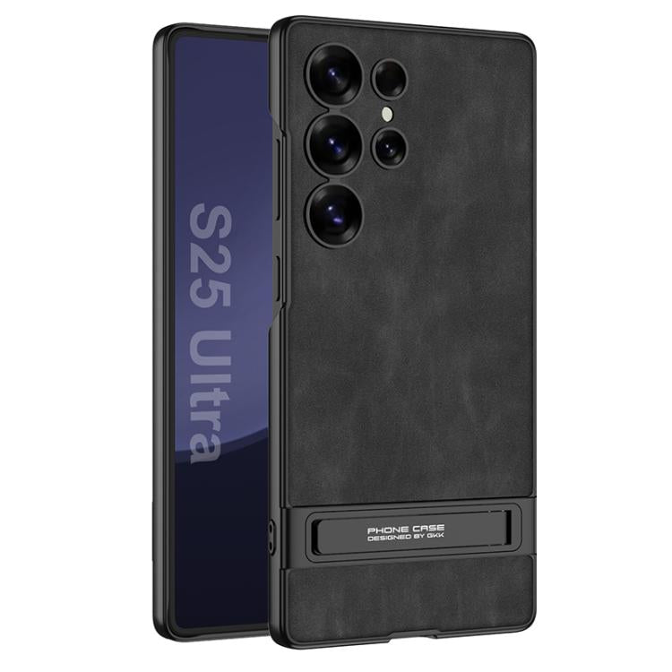 Custodia per telefono in pelle smerigliata ultrasottile GKK Triumph con supporto, For Samsung Galaxy S26 Ultra 5G, For Samsung Galaxy S25 Ultra 5G