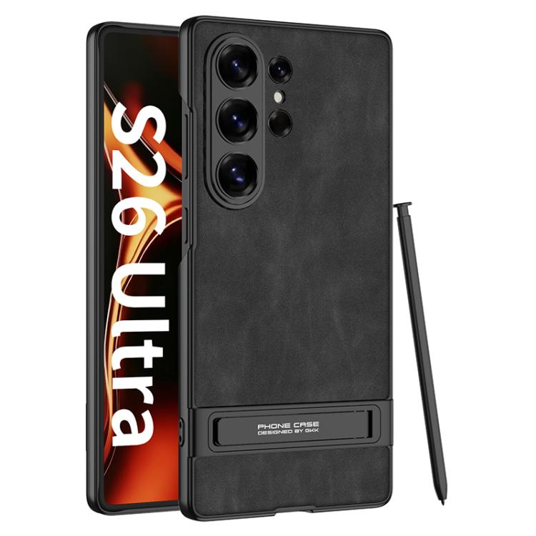 Custodia per telefono in pelle smerigliata ultrasottile GKK Triumph con supporto, For Samsung Galaxy S26 Ultra 5G, For Samsung Galaxy S25 Ultra 5G