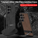 Custodia per telefono in pelle smerigliata ultrasottile GKK Triumph con supporto, For Samsung Galaxy S26 Ultra 5G, For Samsung Galaxy S25 Ultra 5G