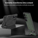 Custodia per telefono in pelle smerigliata ultrasottile GKK Triumph con supporto, For Samsung Galaxy S26 Ultra 5G, For Samsung Galaxy S25 Ultra 5G