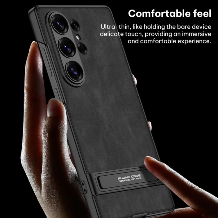 Custodia per telefono in pelle smerigliata ultrasottile GKK Triumph con supporto, For Samsung Galaxy S26 Ultra 5G, For Samsung Galaxy S25 Ultra 5G
