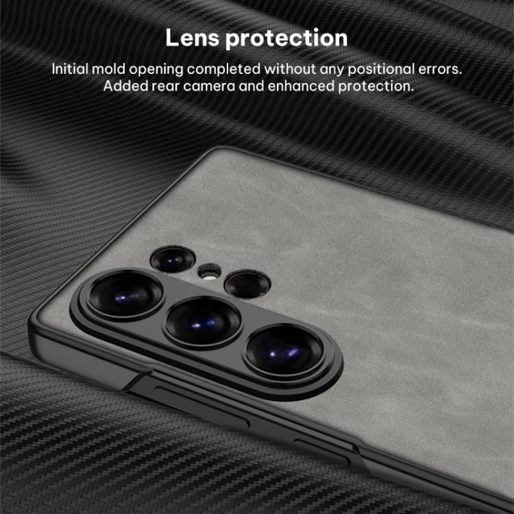 Custodia per telefono in pelle smerigliata ultrasottile GKK Triumph con supporto, For Samsung Galaxy S26 Ultra 5G, For Samsung Galaxy S25 Ultra 5G