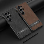 Custodia per telefono in pelle smerigliata ultrasottile GKK Triumph con supporto, For Samsung Galaxy S26 Ultra 5G, For Samsung Galaxy S25 Ultra 5G