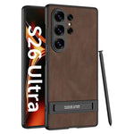 Custodia per telefono in pelle smerigliata ultrasottile GKK Triumph con supporto, For Samsung Galaxy S26 Ultra 5G, For Samsung Galaxy S25 Ultra 5G