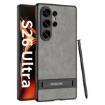 Custodia per telefono in pelle smerigliata ultrasottile GKK Triumph con supporto, For Samsung Galaxy S26 Ultra 5G, For Samsung Galaxy S25 Ultra 5G
