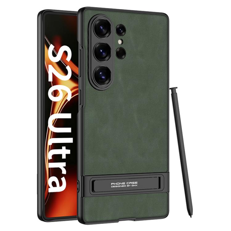 Custodia per telefono in pelle smerigliata ultrasottile GKK Triumph con supporto, For Samsung Galaxy S26 Ultra 5G, For Samsung Galaxy S25 Ultra 5G