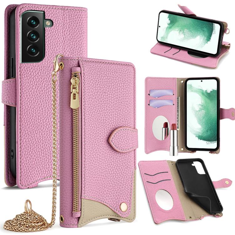 Custodia per telefono in pelle Litchi a coda di pesce con catena a tracolla, For Samsung Galaxy S21 5G, For Samsung Galaxy S21+ 5G, For Samsung Galaxy S21 Ultra 5G