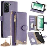 Custodia per telefono in pelle Litchi a coda di pesce con catena a tracolla, For Samsung Galaxy S21 5G, For Samsung Galaxy S21+ 5G, For Samsung Galaxy S21 Ultra 5G