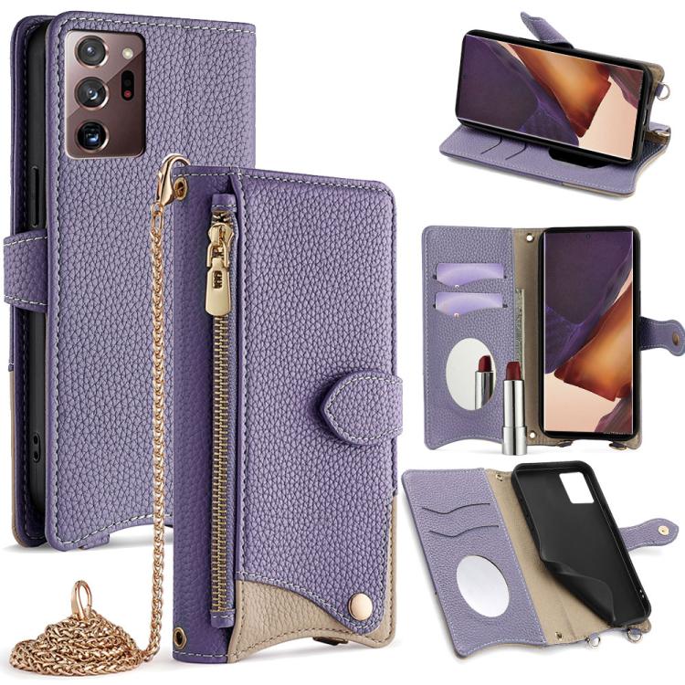 Custodia per telefono in pelle Litchi a coda di pesce con catena a tracolla, For Samsung Galaxy S21 5G, For Samsung Galaxy S21+ 5G, For Samsung Galaxy S21 Ultra 5G