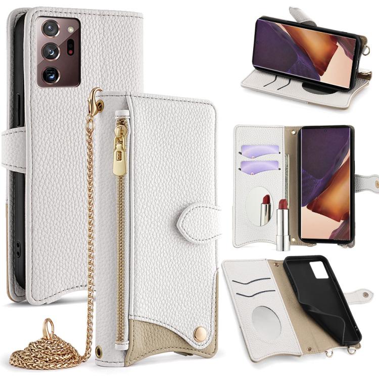 Custodia per telefono in pelle Litchi a coda di pesce con catena a tracolla, For Samsung Galaxy S21 5G, For Samsung Galaxy S21+ 5G, For Samsung Galaxy S21 Ultra 5G