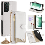 Custodia per telefono in pelle Litchi a coda di pesce con catena a tracolla, For Samsung Galaxy S23 5G, For Samsung Galaxy S22 Ultra 5G, For Samsung Galaxy S22+ 5G, For Samsung Galaxy S22 5G
