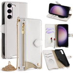 Custodia per telefono in pelle Litchi a coda di pesce con catena a tracolla, For Samsung Galaxy S23 5G, For Samsung Galaxy S22 Ultra 5G, For Samsung Galaxy S22+ 5G, For Samsung Galaxy S22 5G
