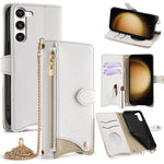 Custodia per telefono in pelle Litchi a coda di pesce con catena a tracolla, For Samsung Galaxy S24 5G, For Samsung Galaxy S23 FE 5G, For Samsung Galaxy S23 Ultra 5G, For Samsung Galaxy S23+ 5G