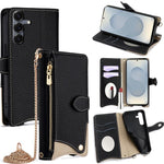 Custodia per telefono in pelle Litchi a coda di pesce con catena a tracolla, For Samsung Galaxy S26+ 5G, For Samsung Galaxy S26 Ultra 5G, For Samsung Galaxy S26 5G, For Samsung Galaxy S25 5G
