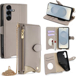 Custodia per telefono in pelle Litchi a coda di pesce con catena a tracolla, For Samsung Galaxy S26+ 5G, For Samsung Galaxy S26 Ultra 5G, For Samsung Galaxy S26 5G, For Samsung Galaxy S25 5G