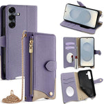 Custodia per telefono in pelle Litchi a coda di pesce con catena a tracolla, For Samsung Galaxy S26+ 5G, For Samsung Galaxy S26 Ultra 5G, For Samsung Galaxy S26 5G, For Samsung Galaxy S25 5G