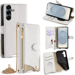 Custodia per telefono in pelle Litchi a coda di pesce con catena a tracolla, For Samsung Galaxy S26+ 5G, For Samsung Galaxy S26 Ultra 5G, For Samsung Galaxy S26 5G, For Samsung Galaxy S25 5G
