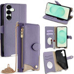 Custodia per telefono in pelle Litchi a coda di pesce con catena a tracolla, For Samsung Galaxy S25+ 5G, For Samsung Galaxy S25 Ultra 5G, For Samsung Galaxy S24 Ultra 5G, For Samsung Galaxy S24+ 5G