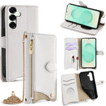Custodia per telefono in pelle Litchi a coda di pesce con catena a tracolla, For Samsung Galaxy S25+ 5G, For Samsung Galaxy S25 Ultra 5G, For Samsung Galaxy S24 Ultra 5G, For Samsung Galaxy S24+ 5G