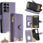 Custodia per telefono in pelle Litchi a coda di pesce con catena a tracolla, For Samsung Galaxy S25+ 5G, For Samsung Galaxy S25 Ultra 5G, For Samsung Galaxy S24 Ultra 5G, For Samsung Galaxy S24+ 5G