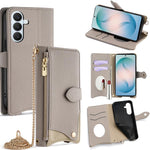 Custodia per telefono in pelle Litchi a coda di pesce con catena a tracolla, For Samsung Galaxy S26+ 5G, For Samsung Galaxy S26 Ultra 5G, For Samsung Galaxy S26 5G, For Samsung Galaxy S25 5G